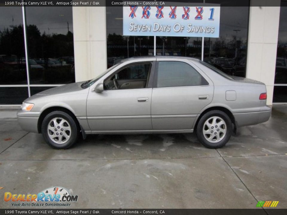 1998 Toyota Camry XLE V6 Antique Sage Pearl / Oak Photo #6