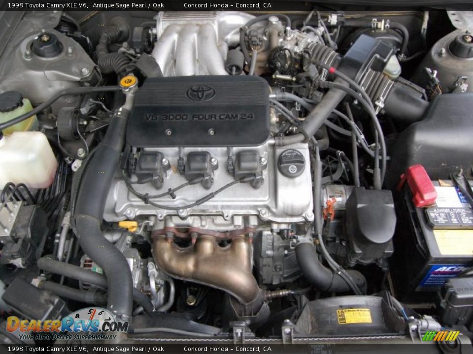 1998 Toyota Camry XLE V6 Antique Sage Pearl / Oak Photo #9