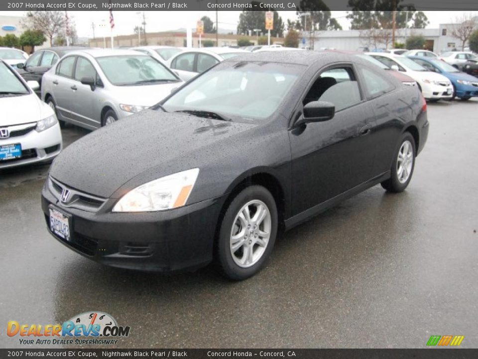 2007 Honda Accord EX Coupe Nighthawk Black Pearl / Black Photo #7