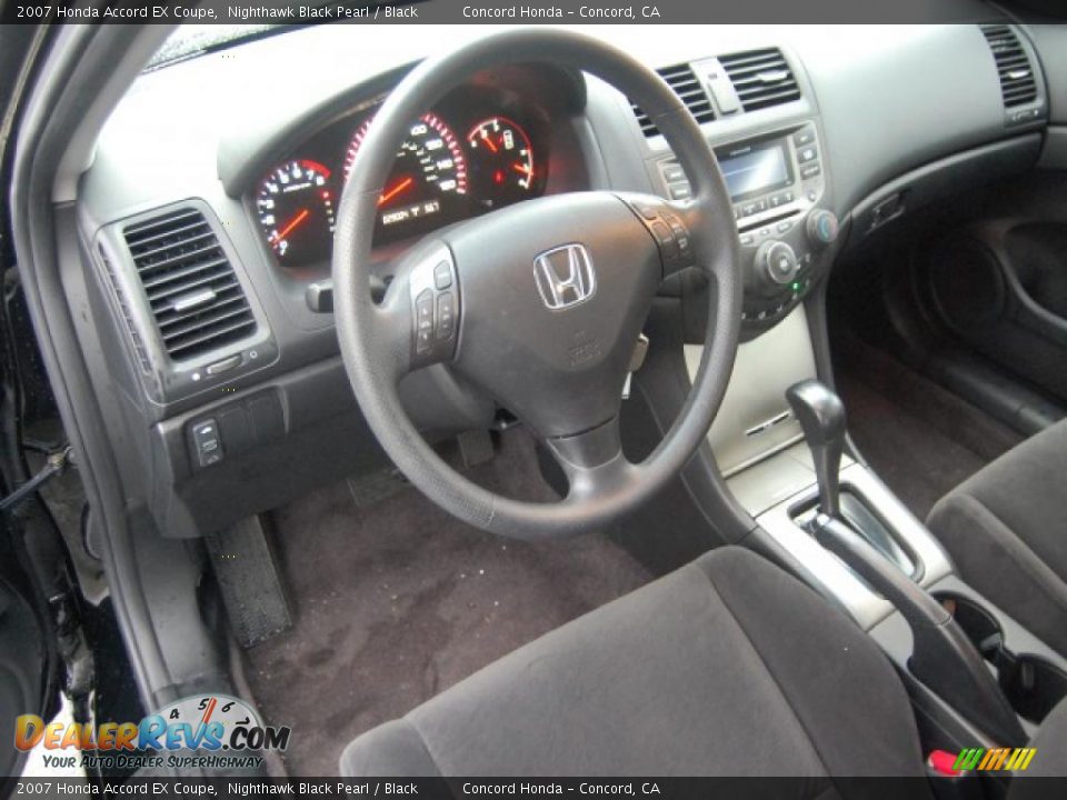 2007 Honda Accord EX Coupe Nighthawk Black Pearl / Black Photo #12