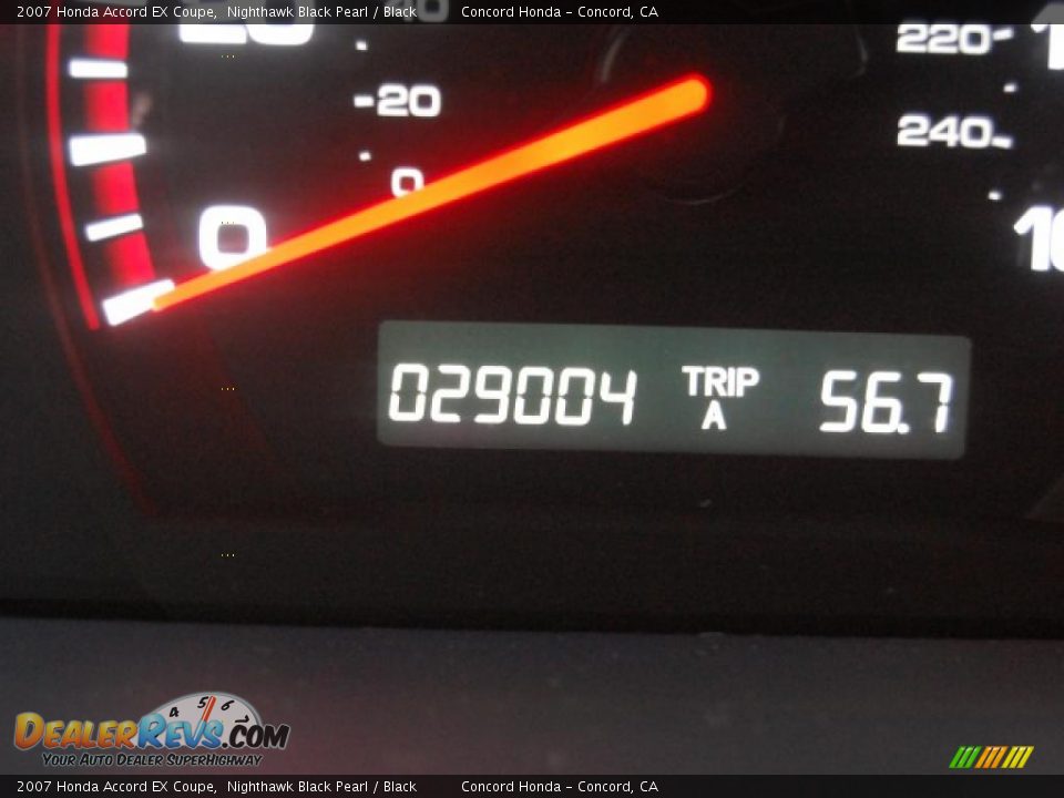 2007 Honda Accord EX Coupe Nighthawk Black Pearl / Black Photo #27