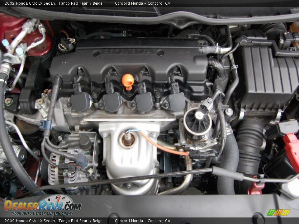 2009 Honda Civic LX Sedan Tango Red Pearl / Beige Photo #9