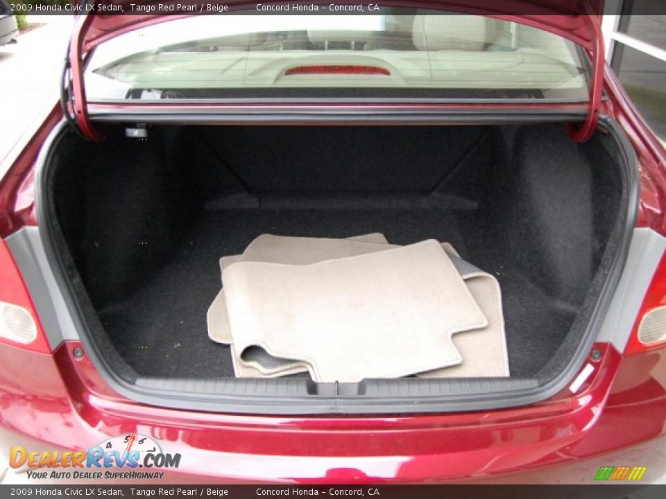2009 Honda Civic LX Sedan Tango Red Pearl / Beige Photo #10