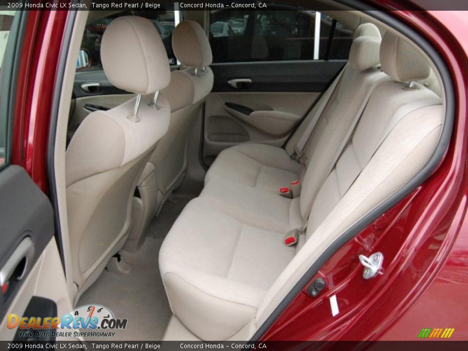 2009 Honda Civic LX Sedan Tango Red Pearl / Beige Photo #11