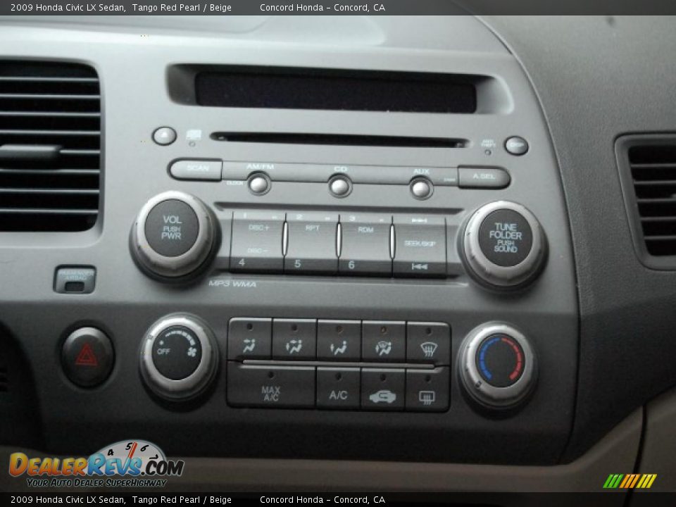 2009 Honda Civic LX Sedan Tango Red Pearl / Beige Photo #13