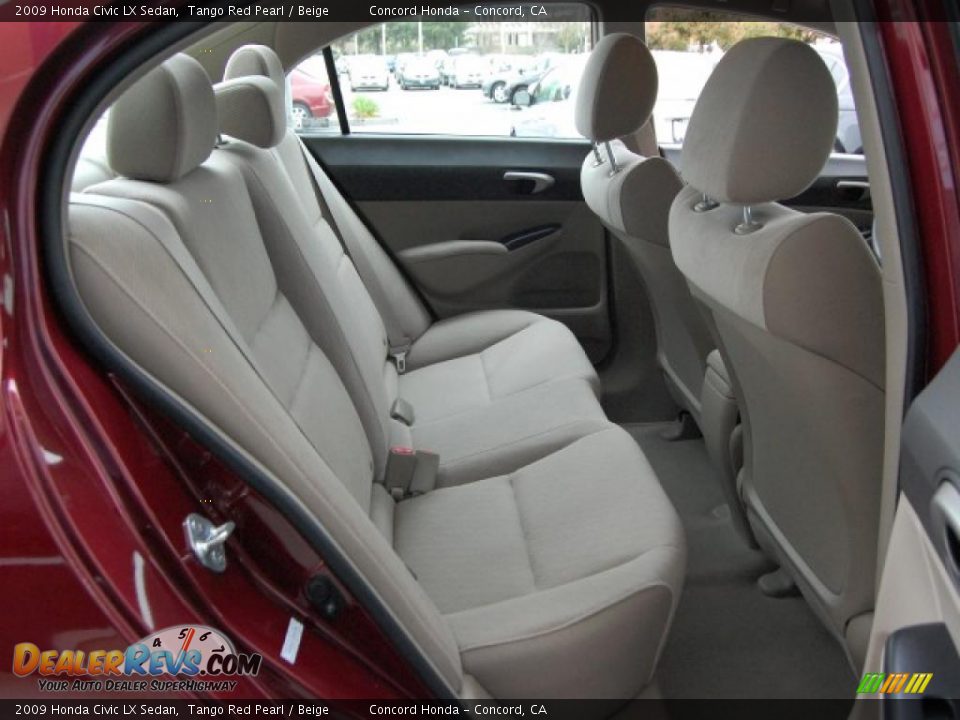 2009 Honda Civic LX Sedan Tango Red Pearl / Beige Photo #15
