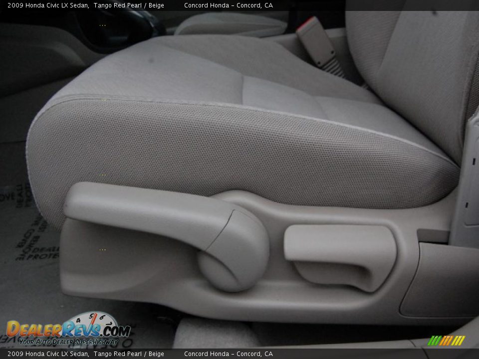 2009 Honda Civic LX Sedan Tango Red Pearl / Beige Photo #18