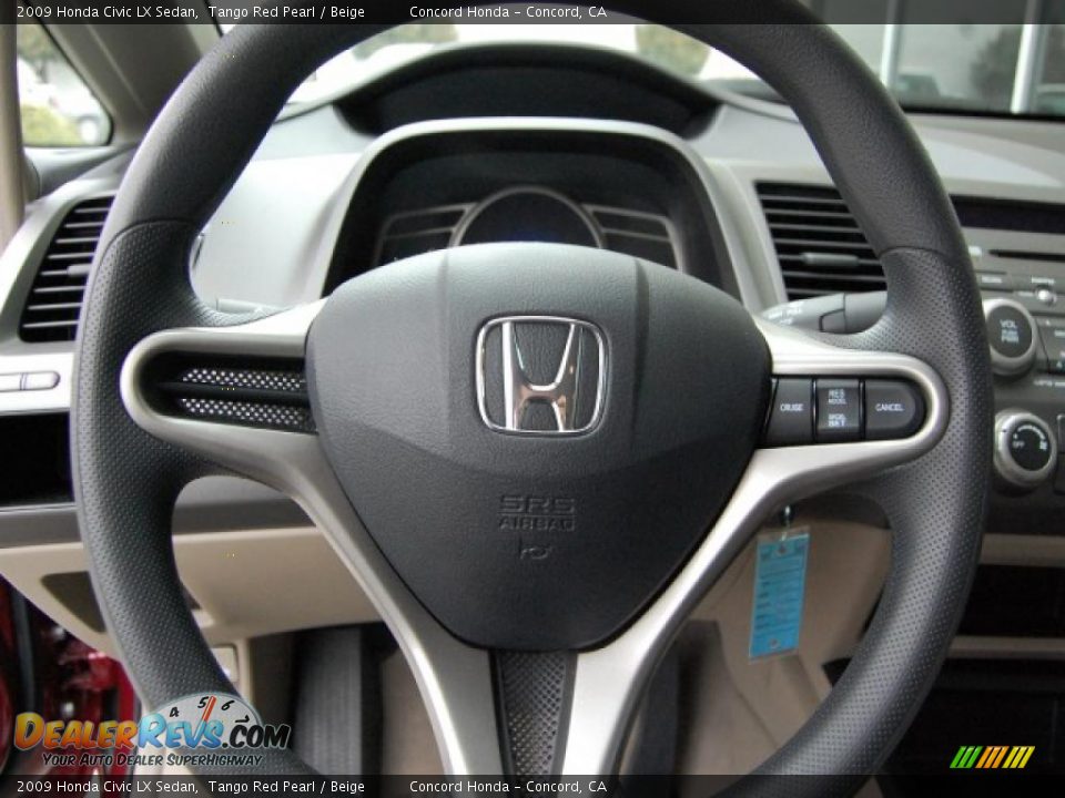 2009 Honda Civic LX Sedan Tango Red Pearl / Beige Photo #20