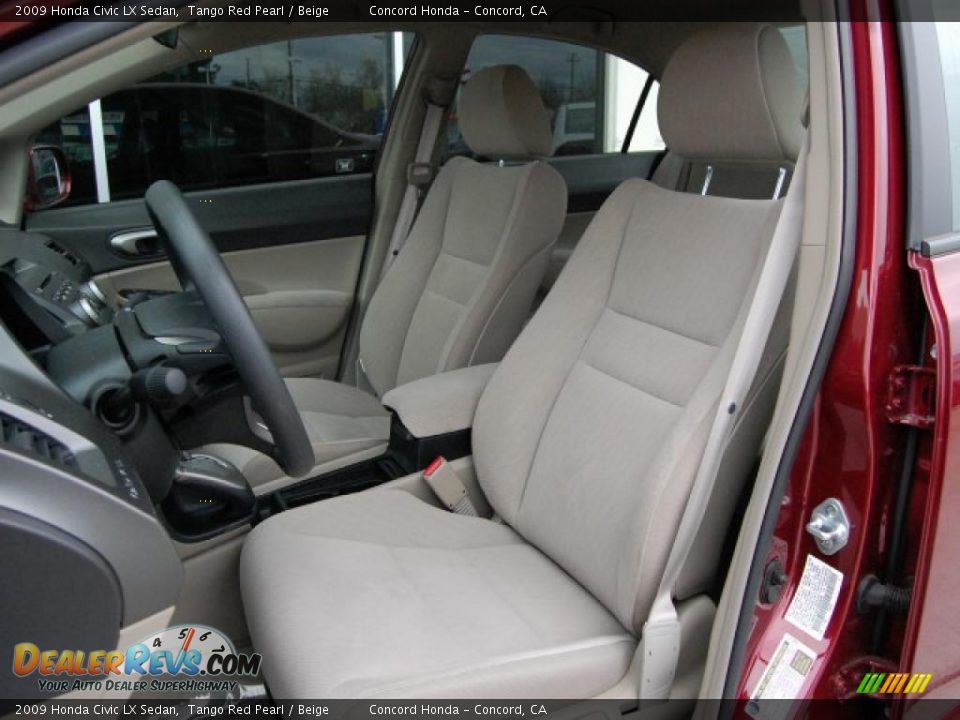 2009 Honda Civic LX Sedan Tango Red Pearl / Beige Photo #22