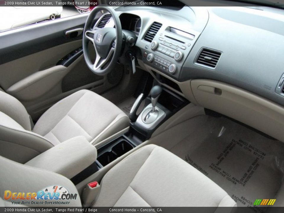 2009 Honda Civic LX Sedan Tango Red Pearl / Beige Photo #23