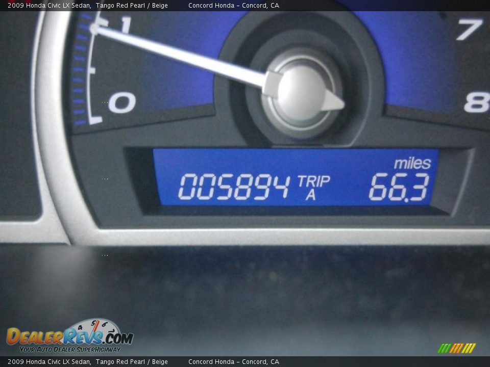 2009 Honda Civic LX Sedan Tango Red Pearl / Beige Photo #27