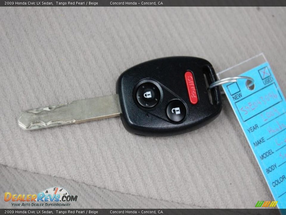 2009 Honda Civic LX Sedan Tango Red Pearl / Beige Photo #28