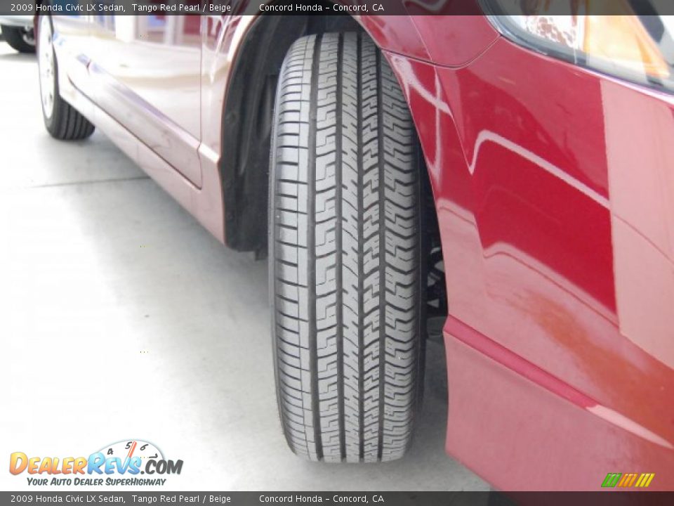 2009 Honda Civic LX Sedan Tango Red Pearl / Beige Photo #29