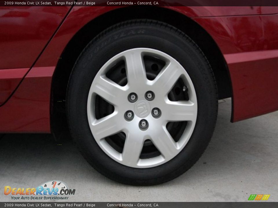 2009 Honda Civic LX Sedan Tango Red Pearl / Beige Photo #30