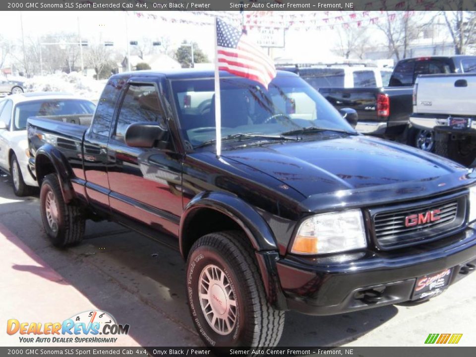 2000 GMC Sonoma SLS Sport Extended Cab 4x4 Onyx Black / Pewter Photo #5