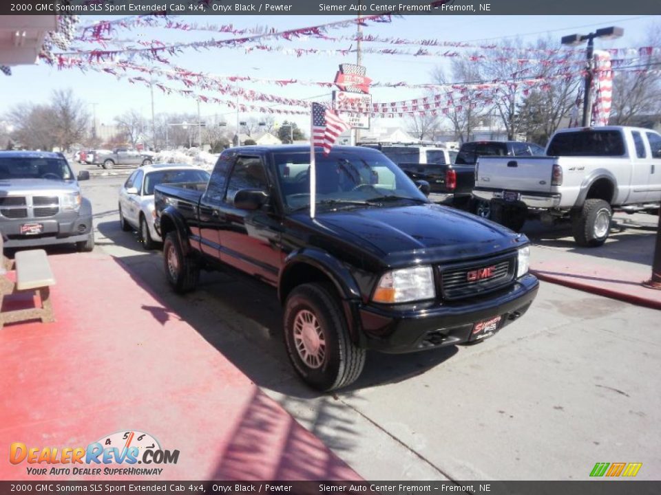 2000 GMC Sonoma SLS Sport Extended Cab 4x4 Onyx Black / Pewter Photo #6