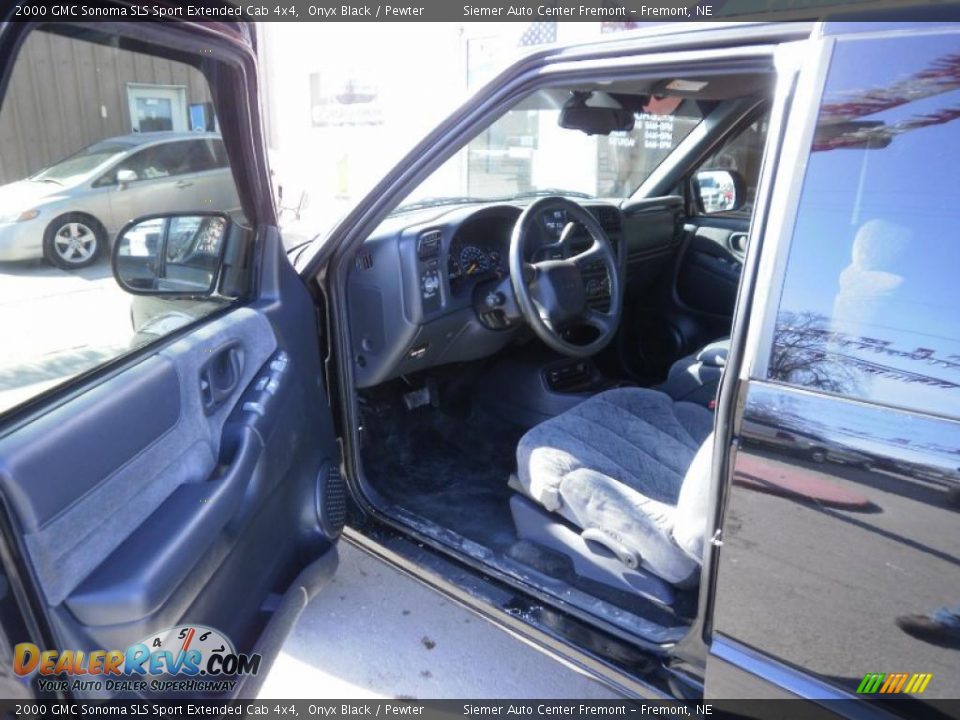 2000 GMC Sonoma SLS Sport Extended Cab 4x4 Onyx Black / Pewter Photo #9