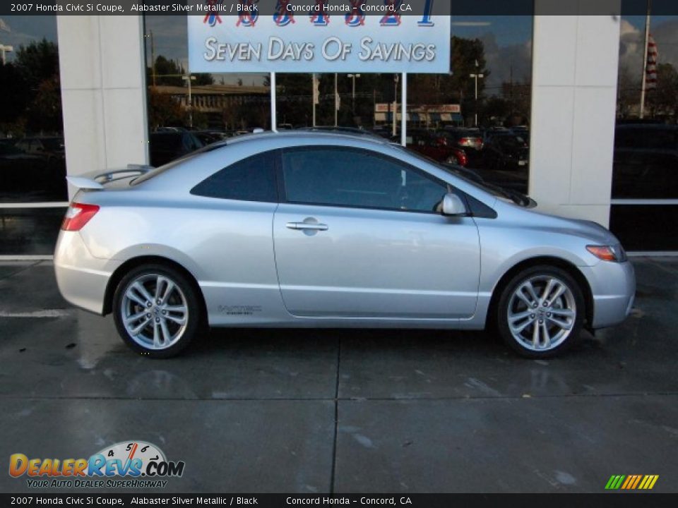 2007 Honda Civic Si Coupe Alabaster Silver Metallic / Black Photo #2