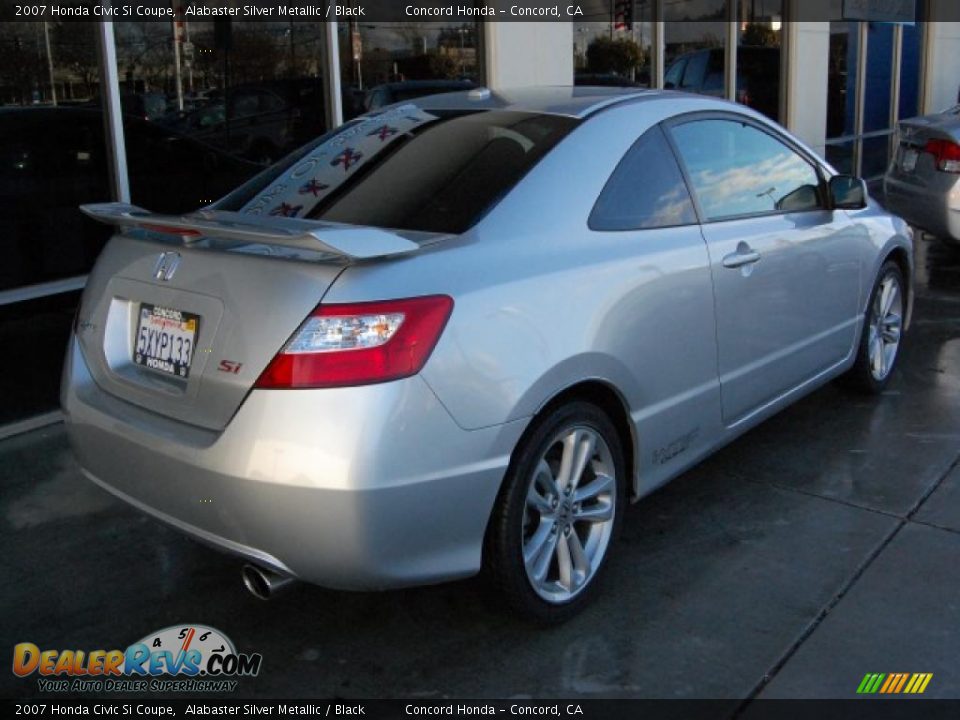 2007 Honda Civic Si Coupe Alabaster Silver Metallic / Black Photo #3