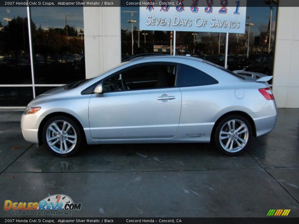 2007 Honda Civic Si Coupe Alabaster Silver Metallic / Black Photo #6