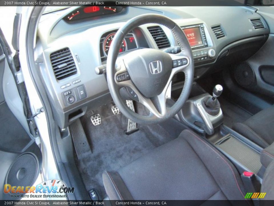 2007 Honda Civic Si Coupe Alabaster Silver Metallic / Black Photo #12