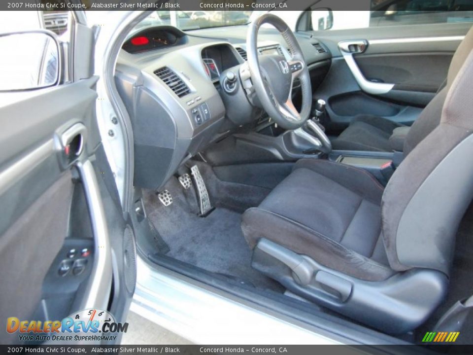 2007 Honda Civic Si Coupe Alabaster Silver Metallic / Black Photo #16