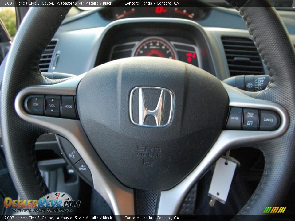 2007 Honda Civic Si Coupe Alabaster Silver Metallic / Black Photo #20