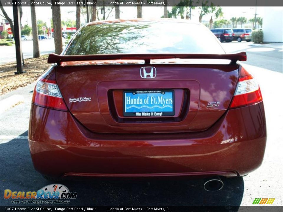 2007 Honda Civic Si Coupe Tango Red Pearl / Black Photo #4
