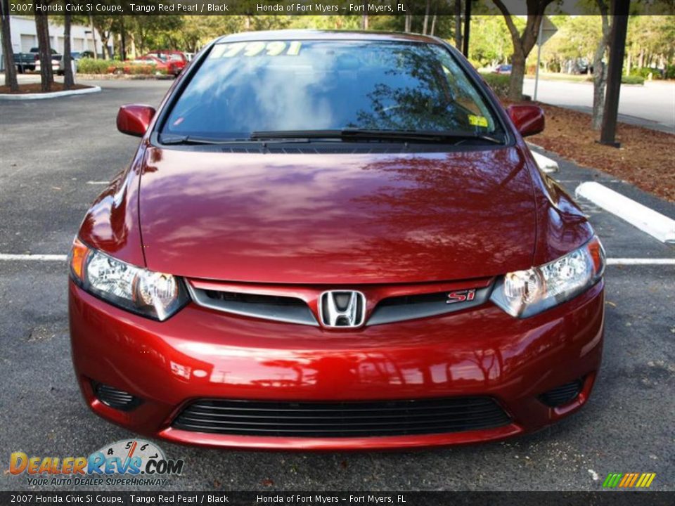 2007 Honda Civic Si Coupe Tango Red Pearl / Black Photo #7