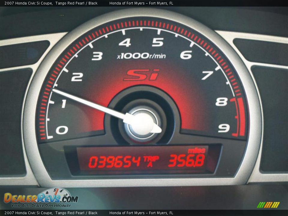 2007 Honda Civic Si Coupe Tango Red Pearl / Black Photo #16