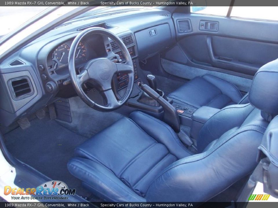 Black Interior - 1989 Mazda RX-7 GXL Convertible Photo #29