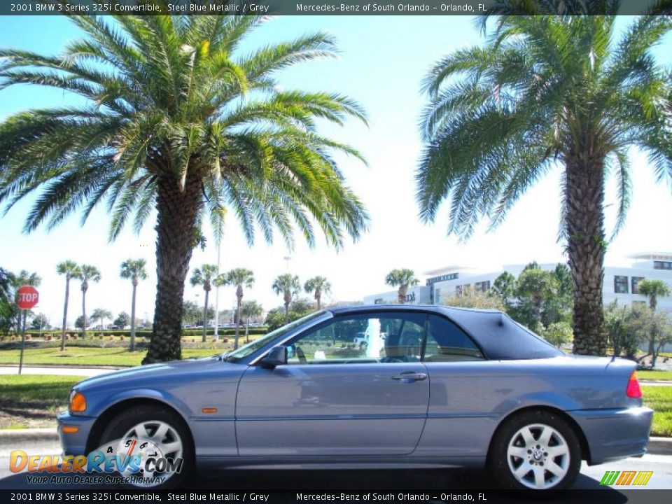 2001 BMW 3 Series 325i Convertible Steel Blue Metallic / Grey Photo #1