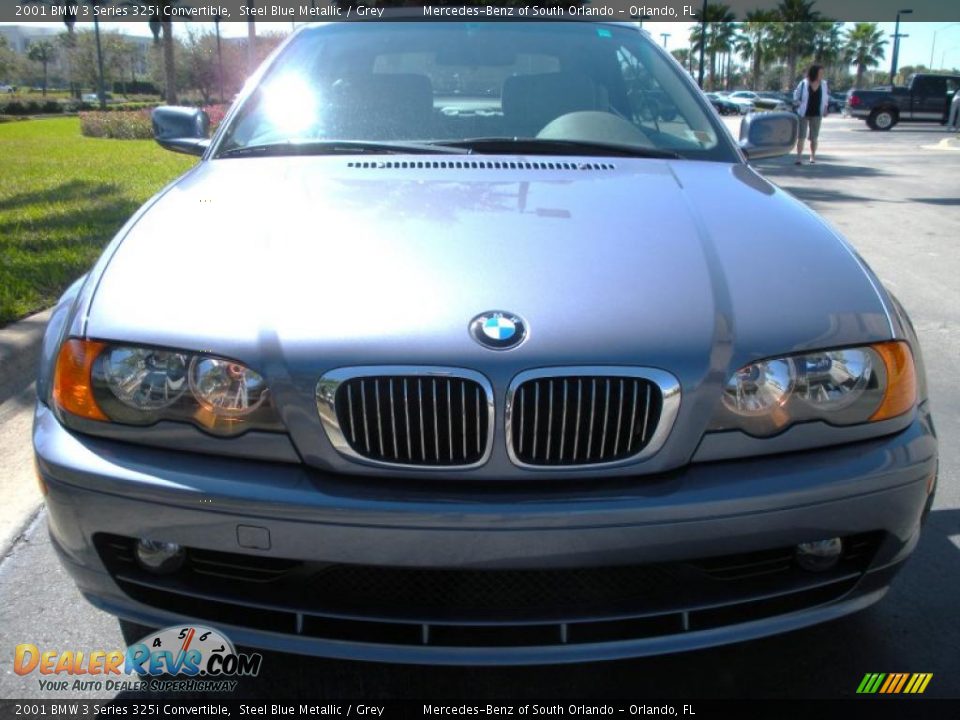 2001 BMW 3 Series 325i Convertible Steel Blue Metallic / Grey Photo #3