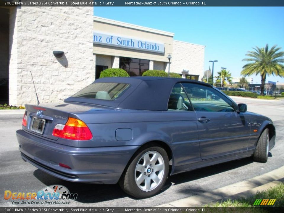 2001 BMW 3 Series 325i Convertible Steel Blue Metallic / Grey Photo #6