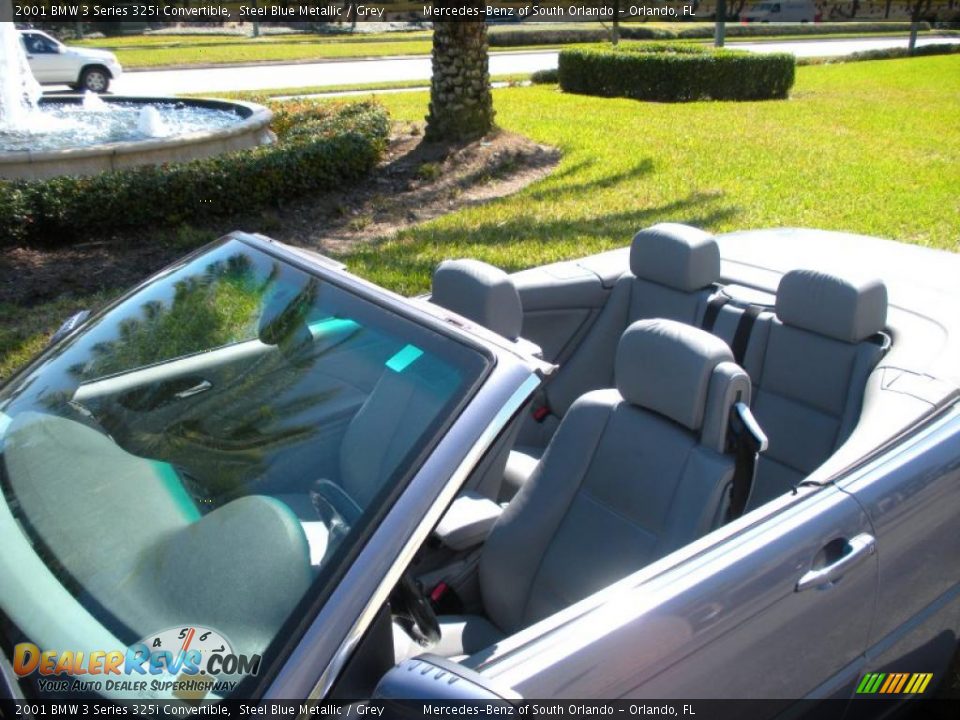 2001 BMW 3 Series 325i Convertible Steel Blue Metallic / Grey Photo #9