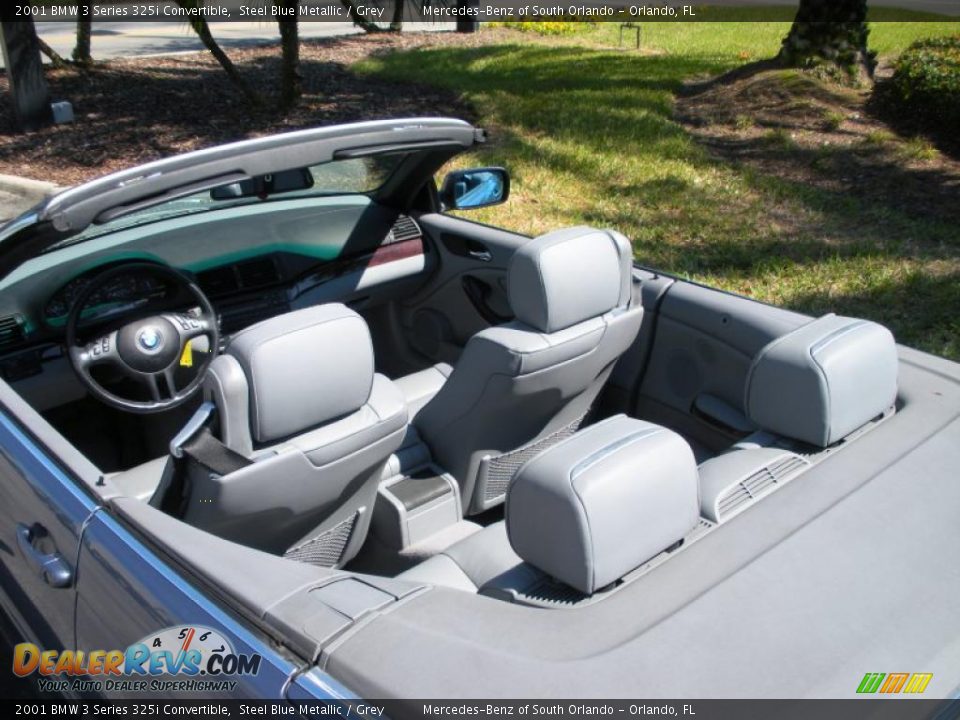 2001 BMW 3 Series 325i Convertible Steel Blue Metallic / Grey Photo #10