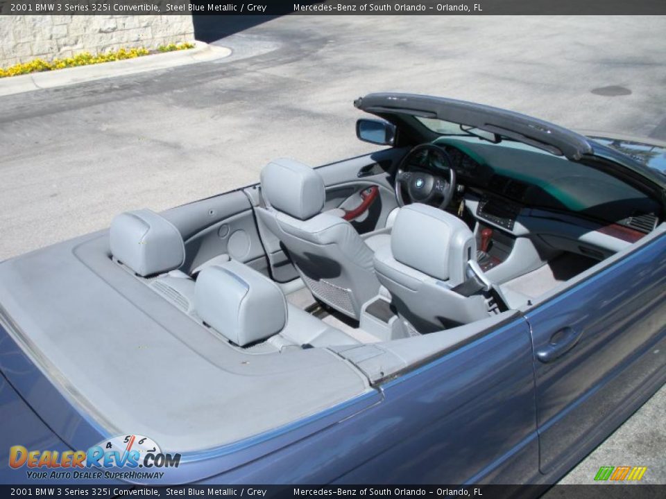 2001 BMW 3 Series 325i Convertible Steel Blue Metallic / Grey Photo #11