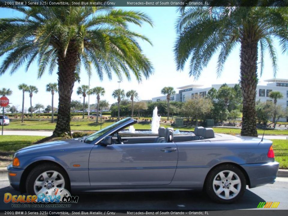 2001 BMW 3 Series 325i Convertible Steel Blue Metallic / Grey Photo #13
