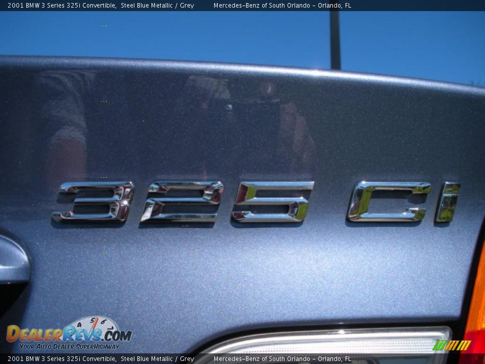 2001 BMW 3 Series 325i Convertible Steel Blue Metallic / Grey Photo #14