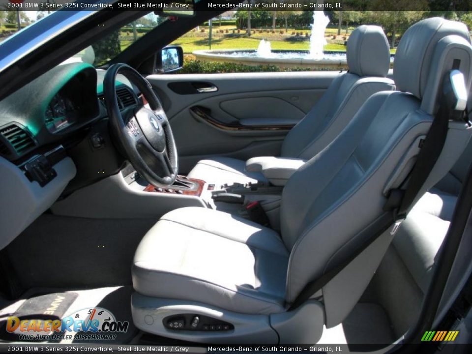 2001 BMW 3 Series 325i Convertible Steel Blue Metallic / Grey Photo #16