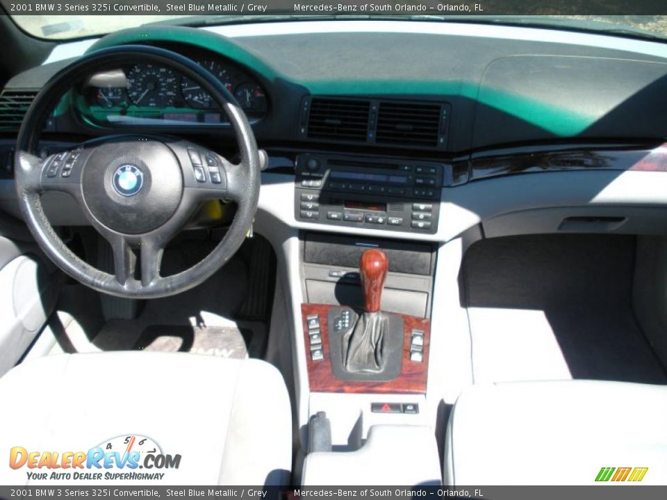 2001 BMW 3 Series 325i Convertible Steel Blue Metallic / Grey Photo #22
