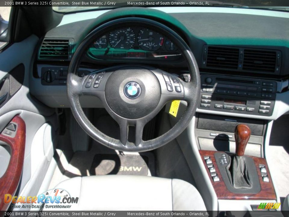 2001 BMW 3 Series 325i Convertible Steel Blue Metallic / Grey Photo #23
