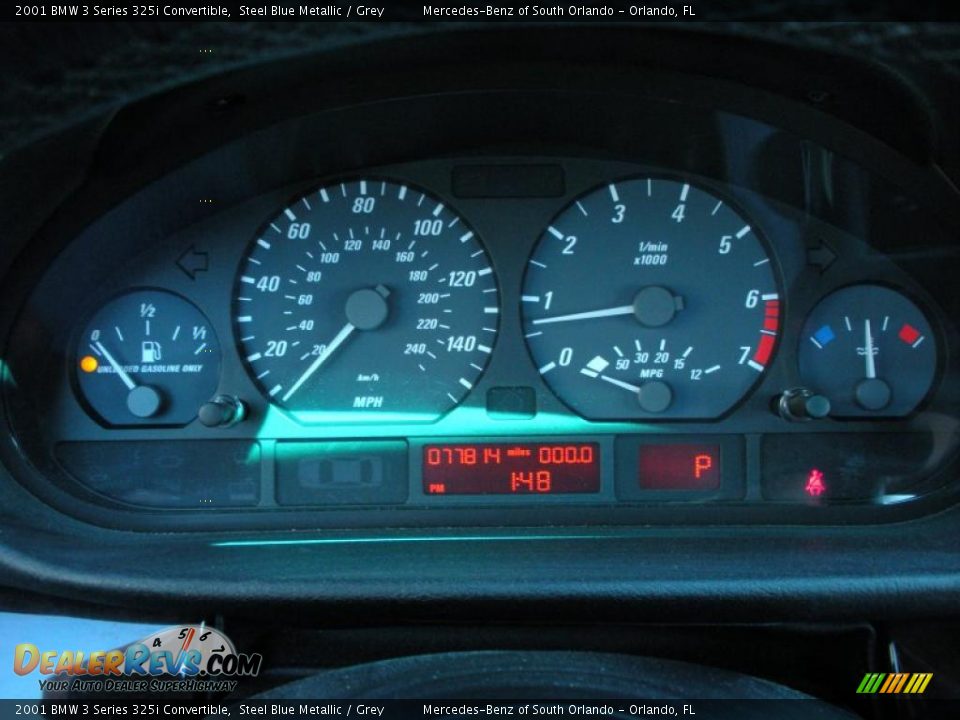 2001 BMW 3 Series 325i Convertible Steel Blue Metallic / Grey Photo #24