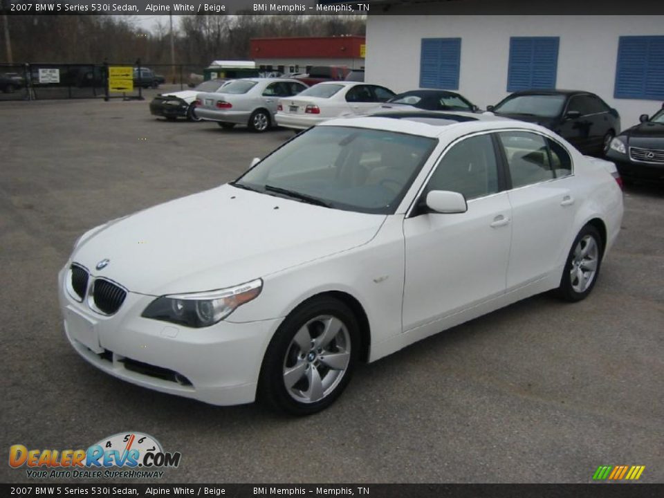 2007 BMW 5 Series 530i Sedan Alpine White / Beige Photo #1