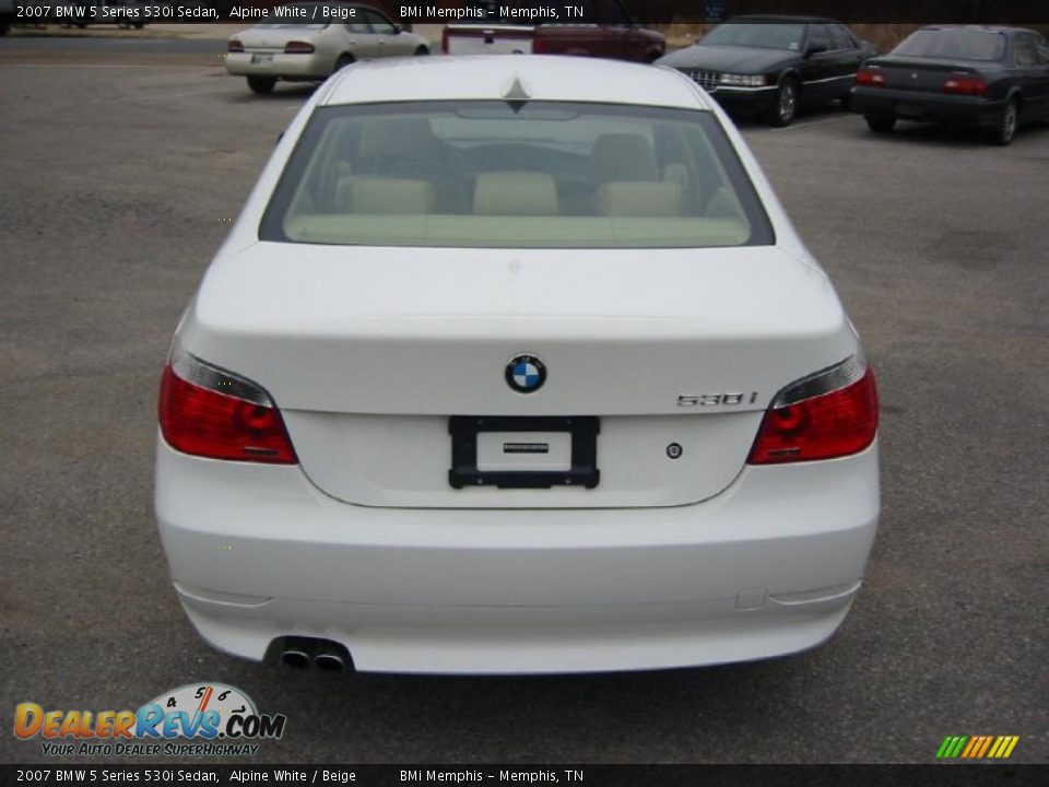2007 BMW 5 Series 530i Sedan Alpine White / Beige Photo #4