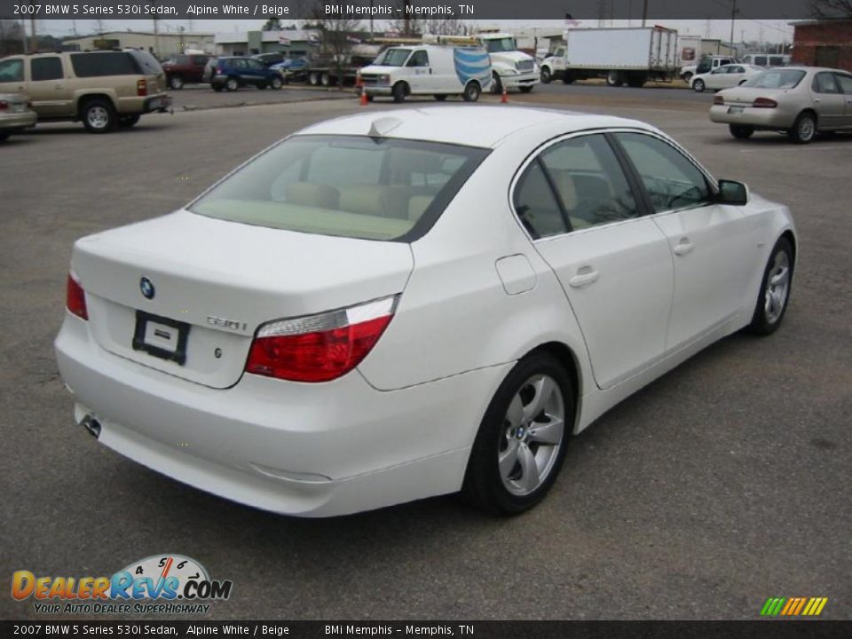 2007 BMW 5 Series 530i Sedan Alpine White / Beige Photo #5