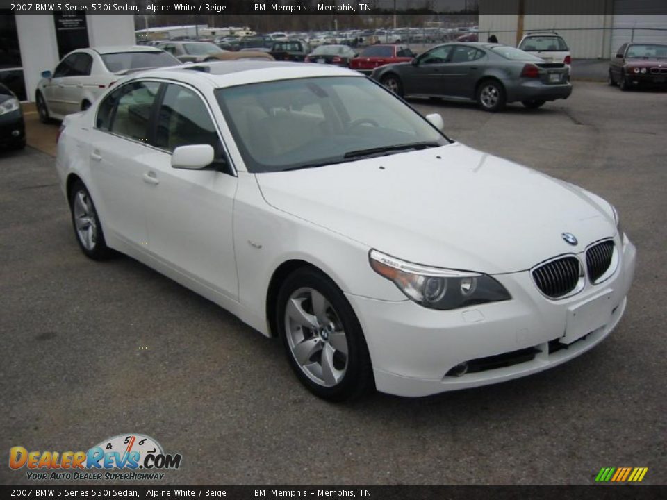 2007 BMW 5 Series 530i Sedan Alpine White / Beige Photo #7