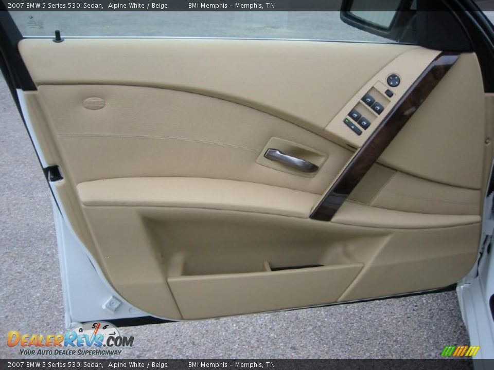 2007 BMW 5 Series 530i Sedan Alpine White / Beige Photo #9