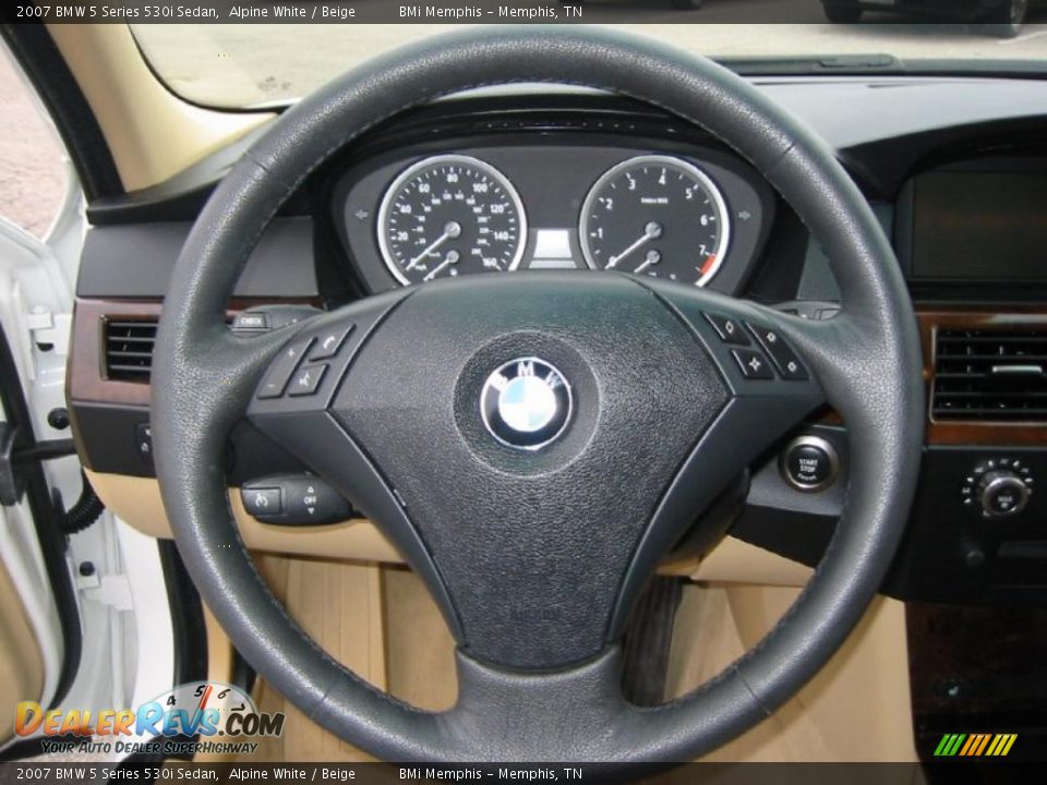 2007 BMW 5 Series 530i Sedan Alpine White / Beige Photo #14