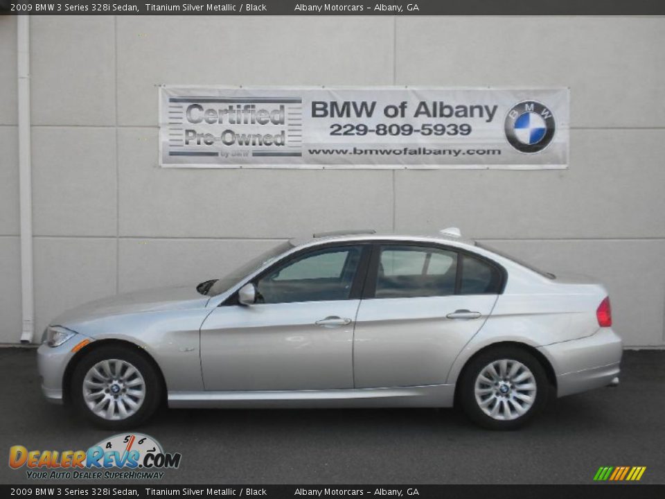 2009 BMW 3 Series 328i Sedan Titanium Silver Metallic / Black Photo #1